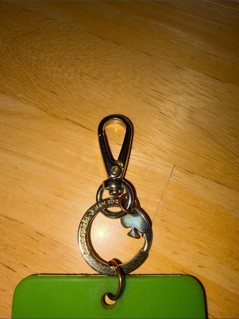 Kate Spade Turquoise Blue/ Green Silicone Card Holder Keychain
